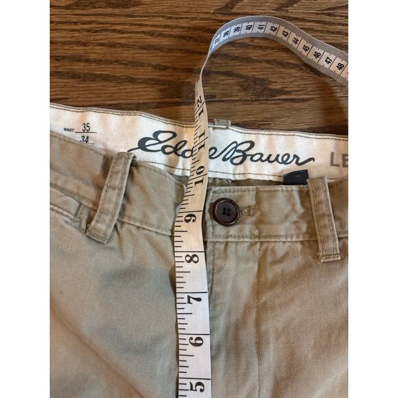 Eddie Bauer Khaki Classic Fit Flat Front Straight Chino Pants Mens 35x34 Career - Picture 7 of 7